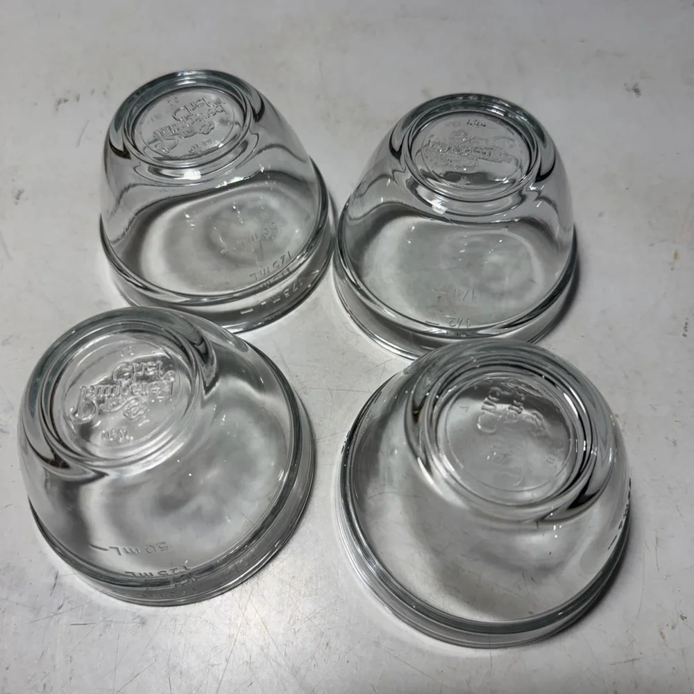Pampered Chef Prep Bowl Set Measuring 1 Cup  Clear Glass Lot of 4